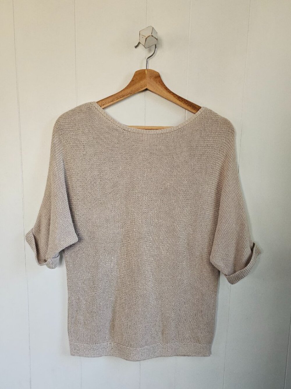 H&M Beige Short Sleeve Knit Top